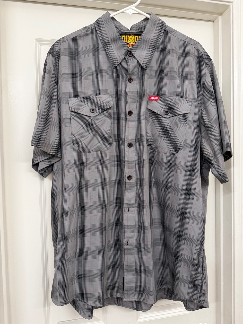 DIXXON ‘THE LIMITER’ Gray Plaid Short-Sleeve Button-Down Shirt